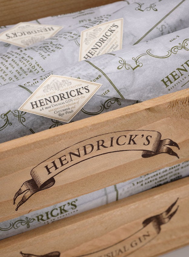 Hendrick's wooden cucumber transportation crates