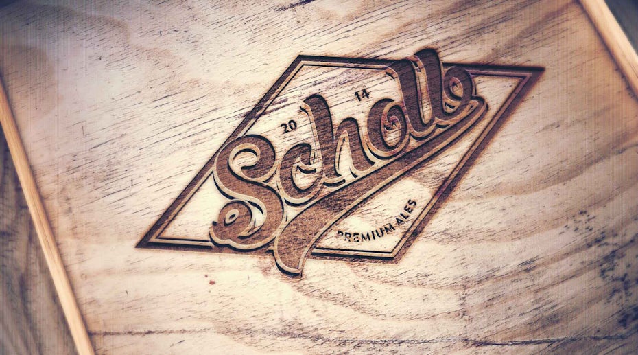 32 logo auf holz