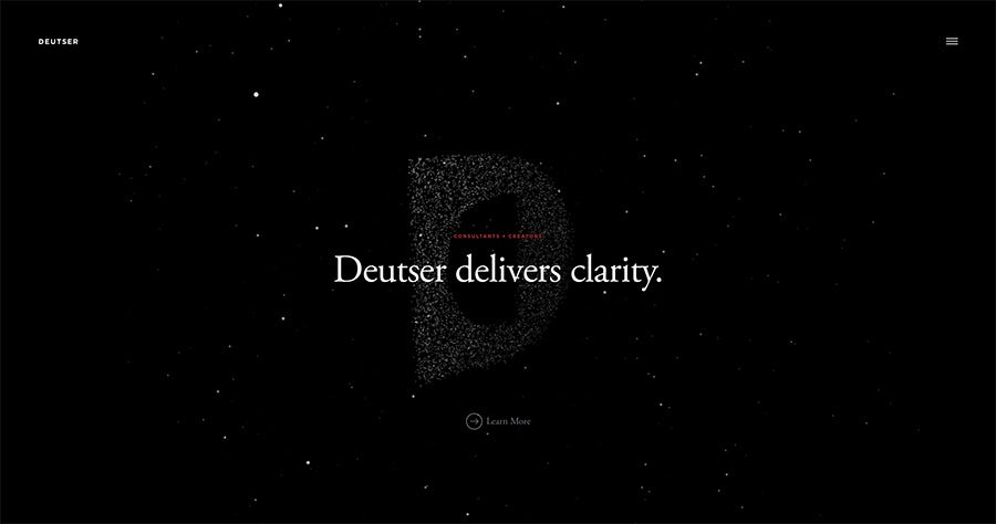 2016 web design trends: Particle Systems