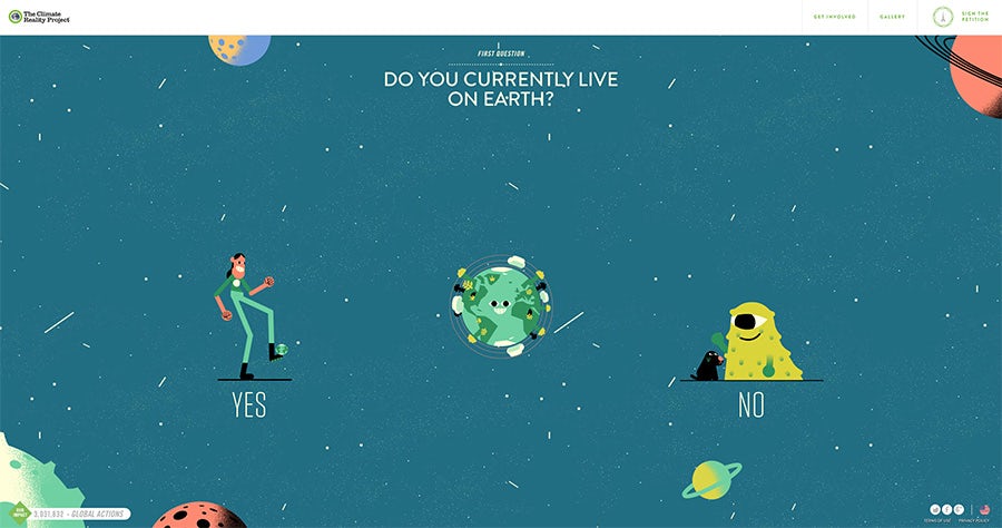 2016 web design trends: Animated stories (World's Easiest Decision)