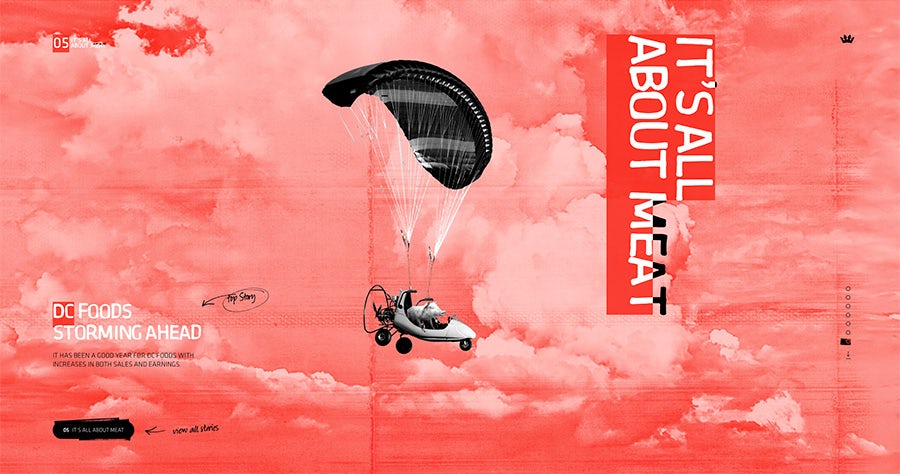 2016 web design trends: Animated stories (Danish Crown annual report)