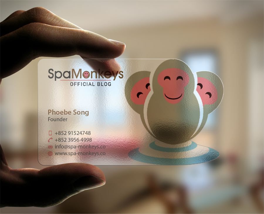 clear spa monkey business cards