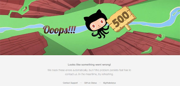 GitHub 500 page