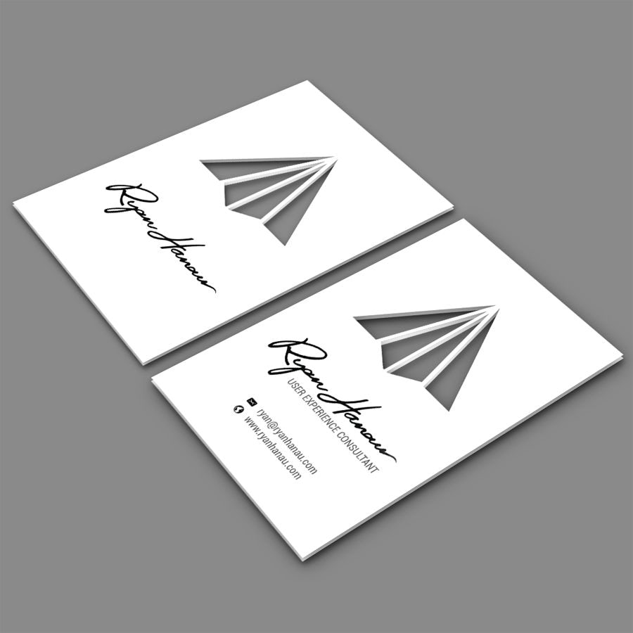 business card design with cutouts