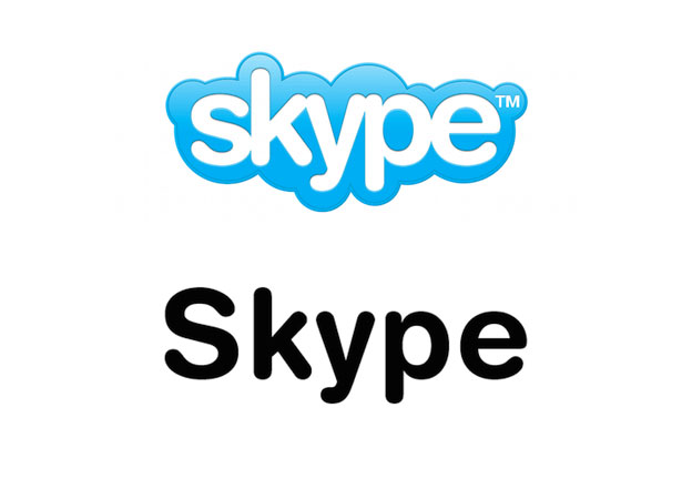 skype logo business card