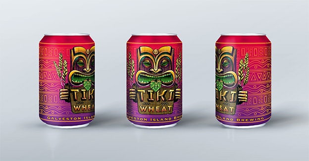 Tiki Wheat beer can design