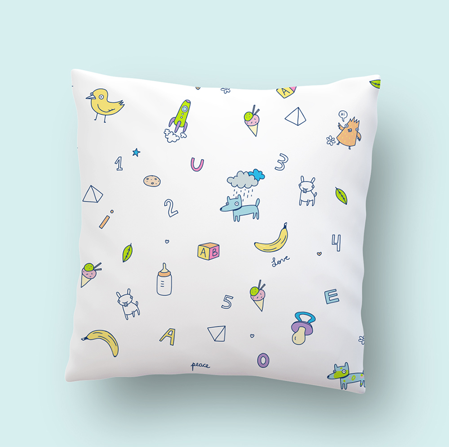 Kids pillow illustration