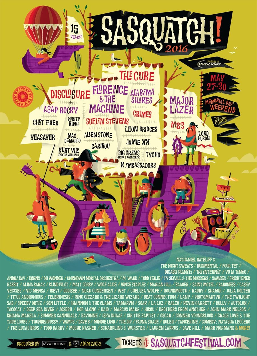 Sasquatch music festival poster 2016