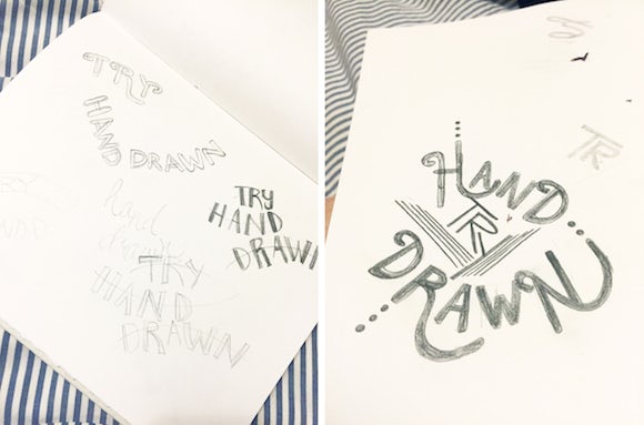 hand drawn hand-lettering sketches