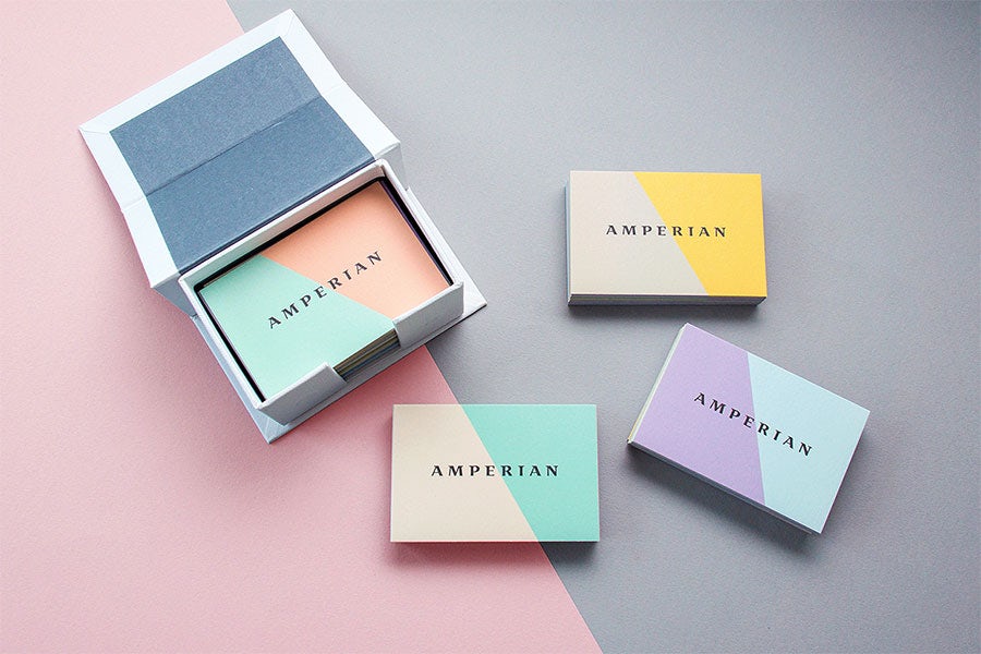Color block business cards
