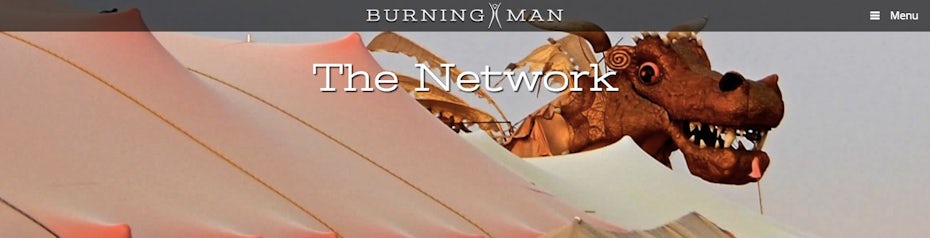 burning man logo and website header