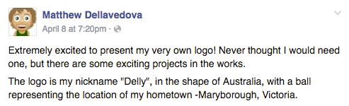 Matthew Dellavedova announces his personal logo on facebook