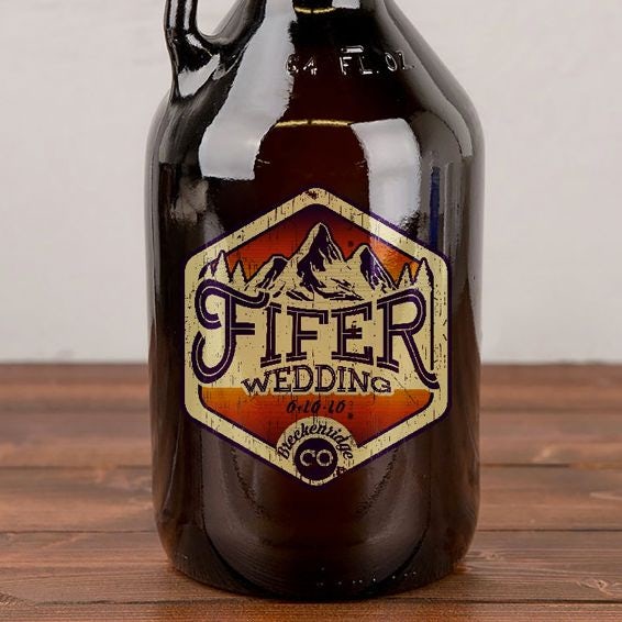 wedding logo on beer