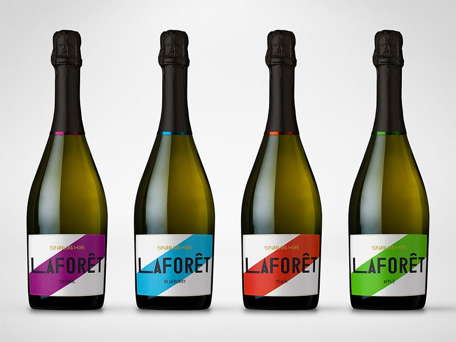 Sparkling Wine color block Label