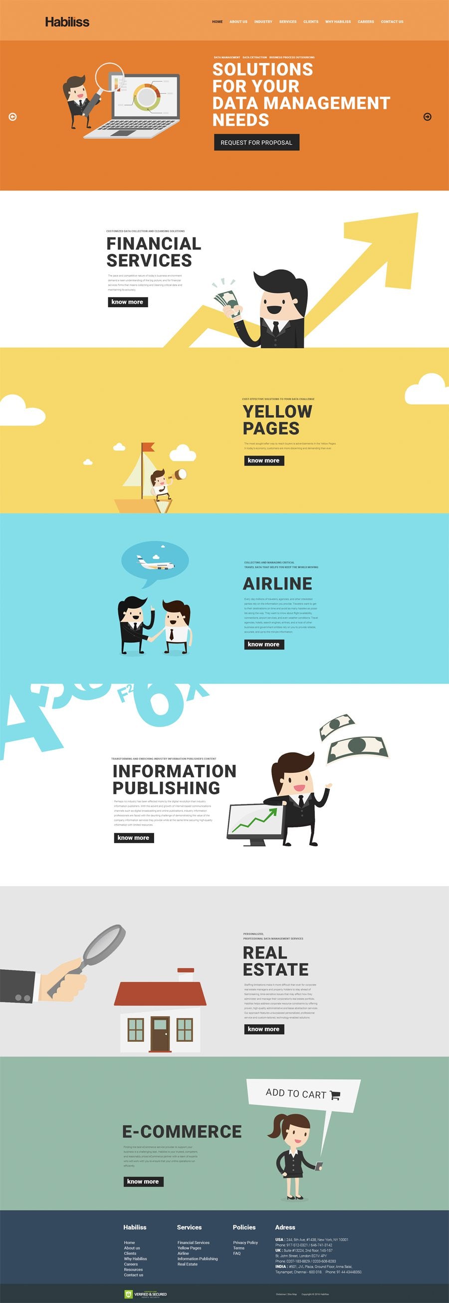 Website for data management company