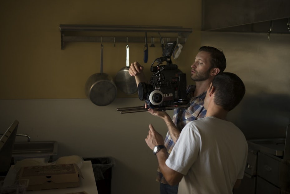 shooting a video in a kitchen