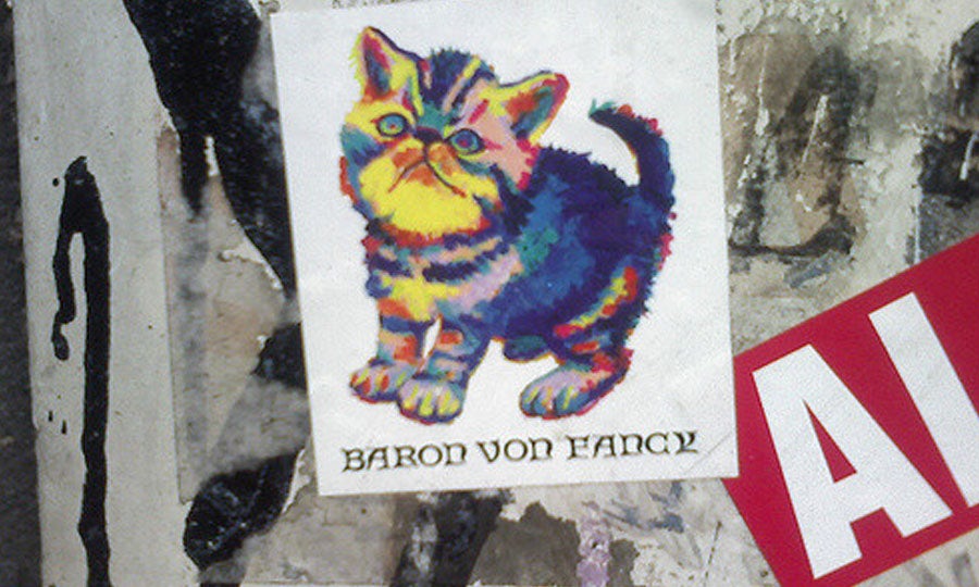 Psychedelic cat sticker art