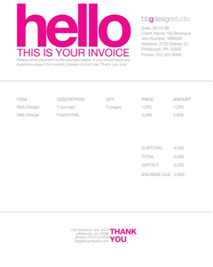 Image 4 invoice design