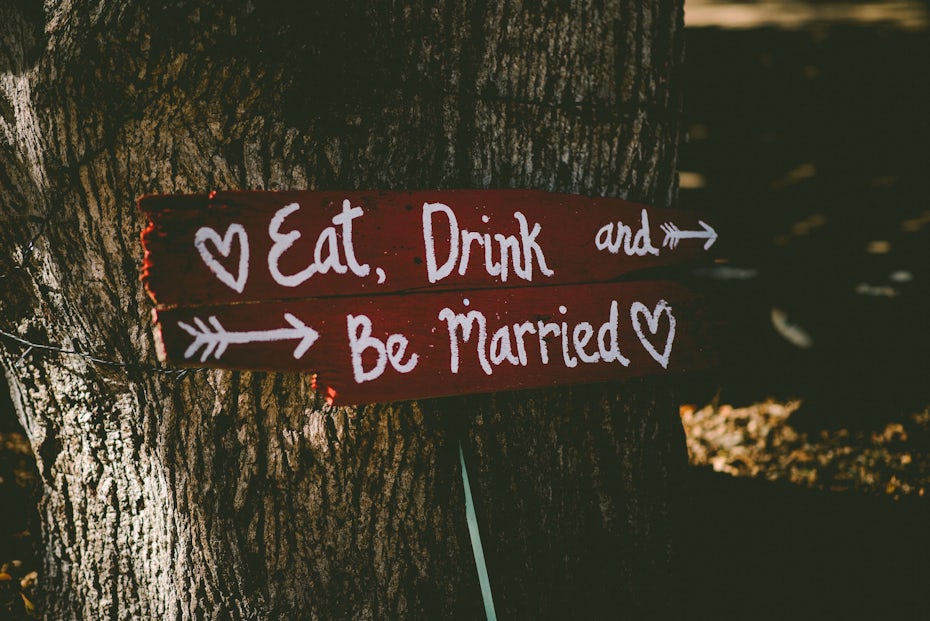 eat drink be married wedding