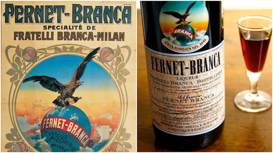 fernet branca liqueur labels