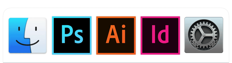 Adobe bouncing icons gif photoshop illustrator indesign