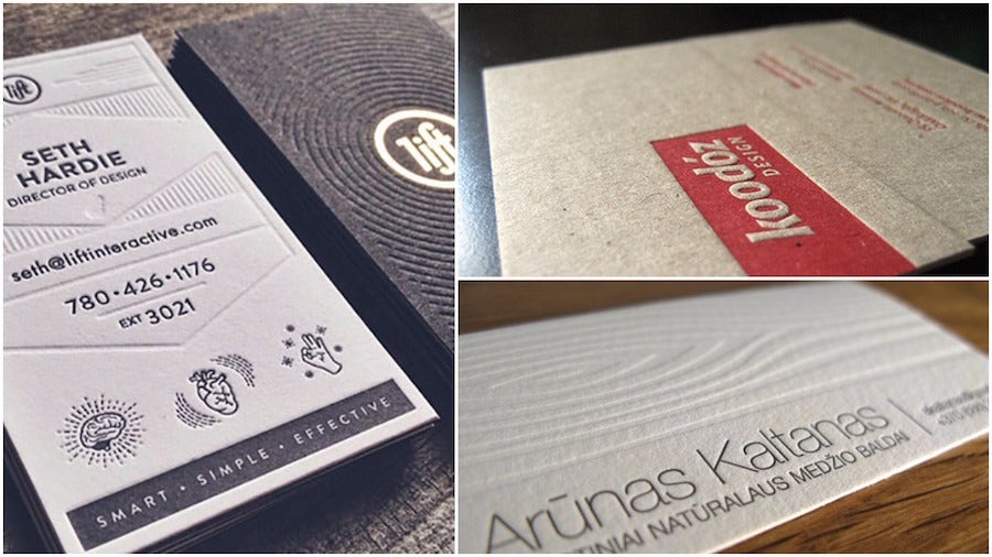 textured business cards