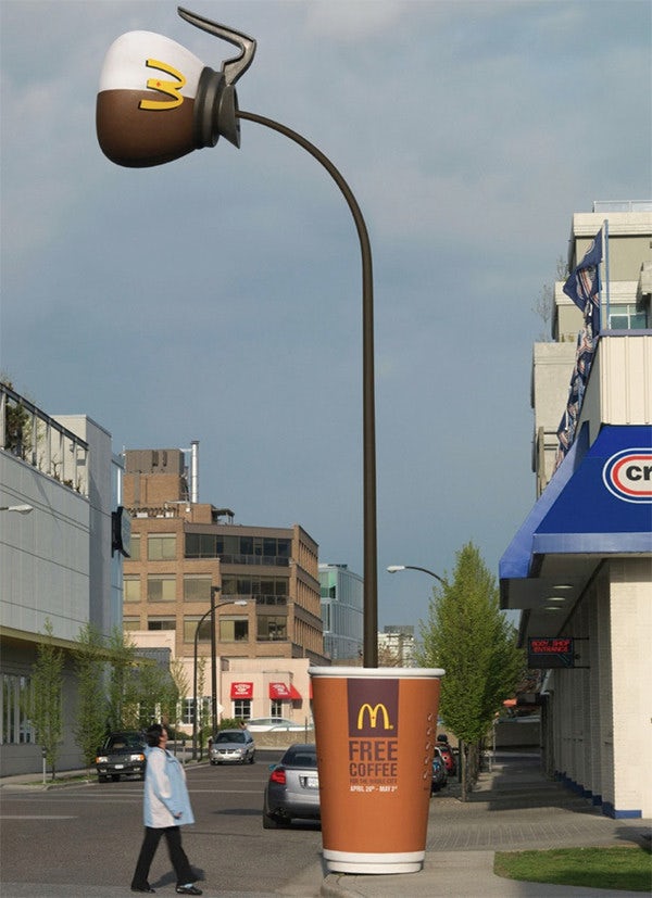 McDonald's coffee pot lamp post
