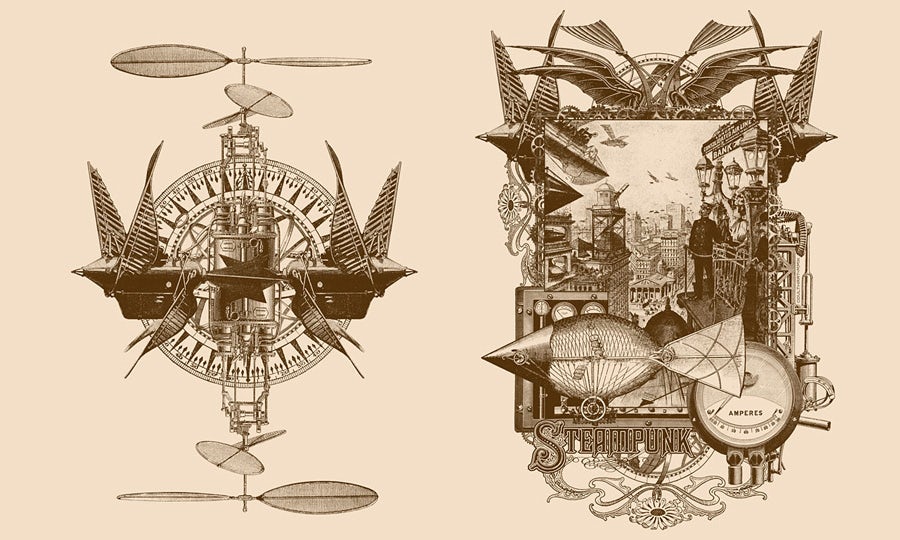 steampunk book cover design