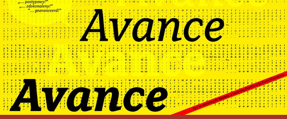 Avance标志字体的例子