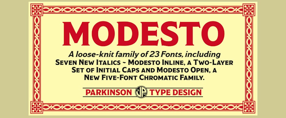 Modesto标志字体的例子