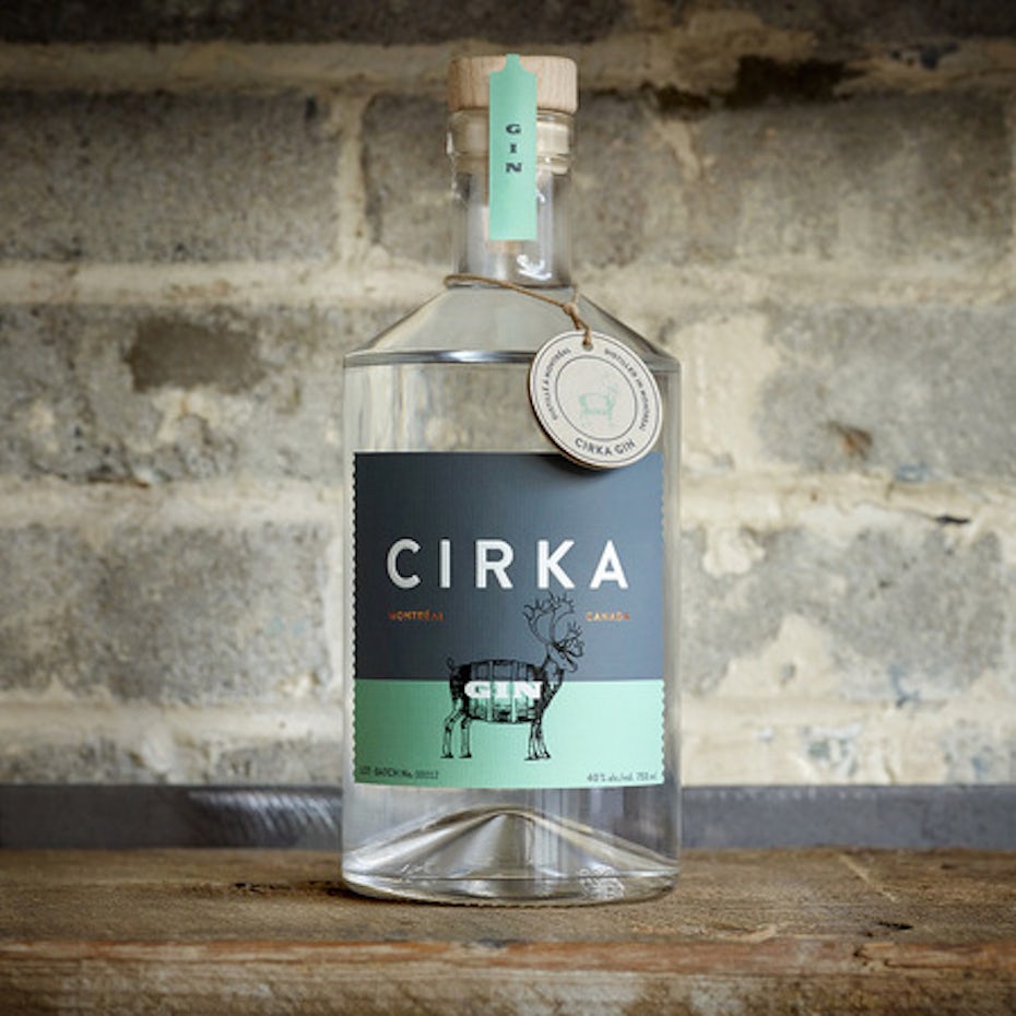 Cirka bottle with brandon grotesque logo font