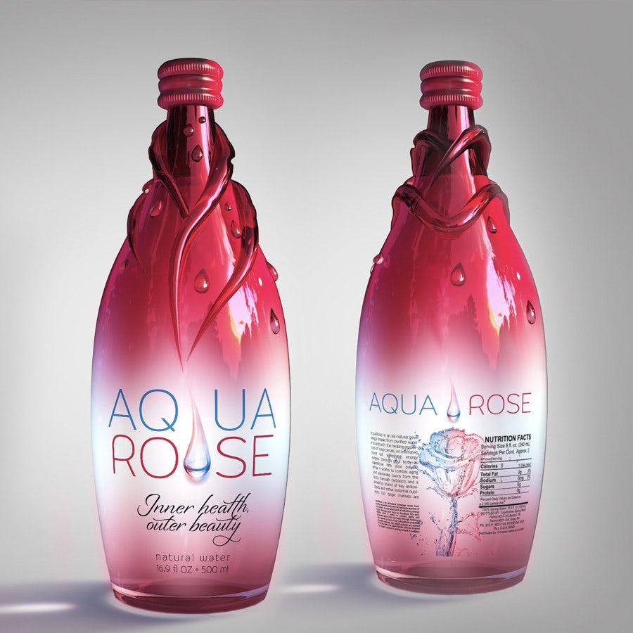 aqua rose bottle