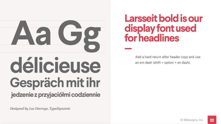 99designs font guidelines