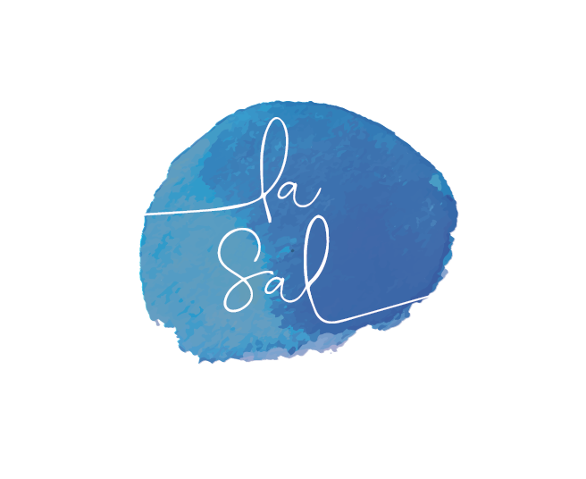 blue watercolor la sal print texture logo