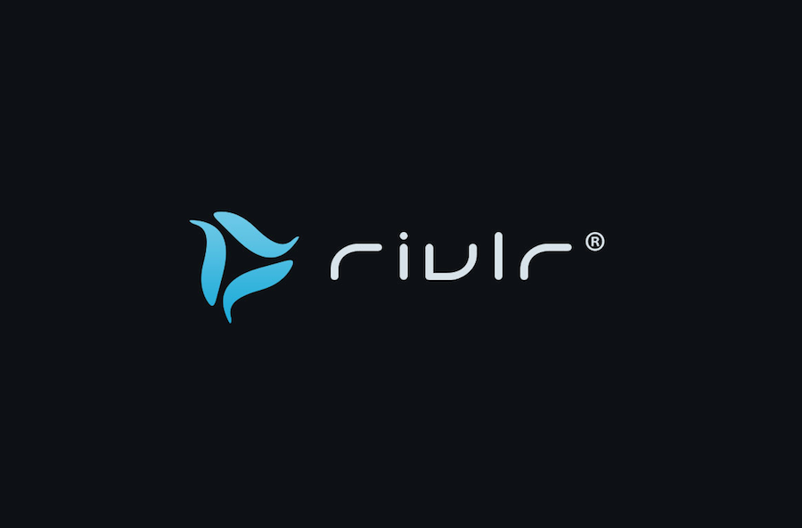 blue rivlr logo tech modern wave