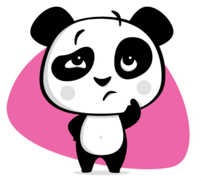 a mascot design of a pensive panda