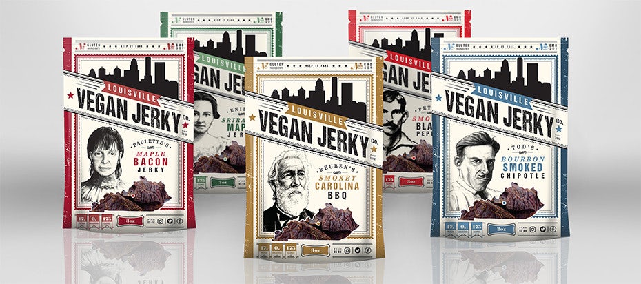 vegan jerky packaging flavors