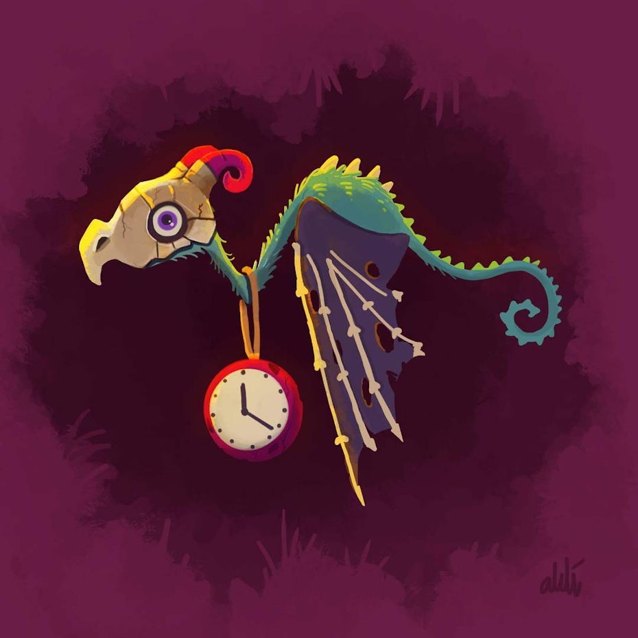 dragon skeletion monster design