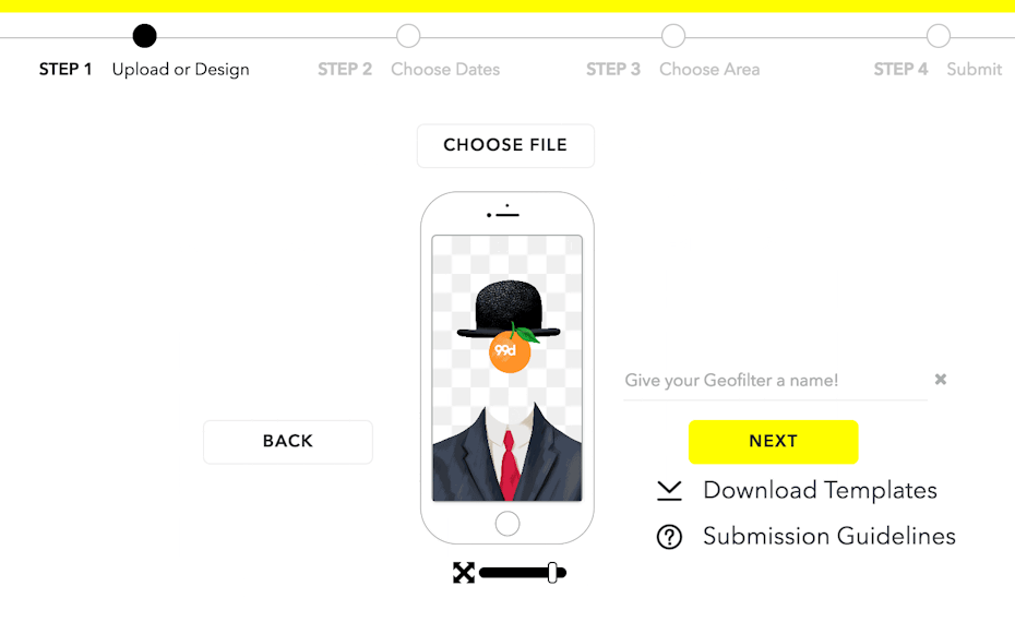Geofilter submission process