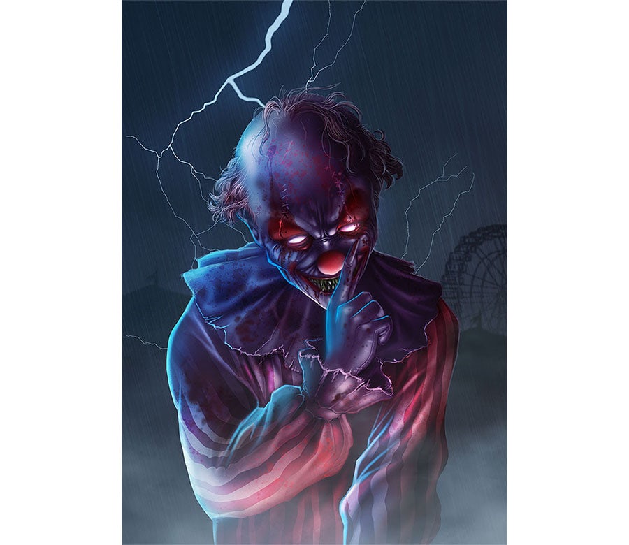 scary clown illustration