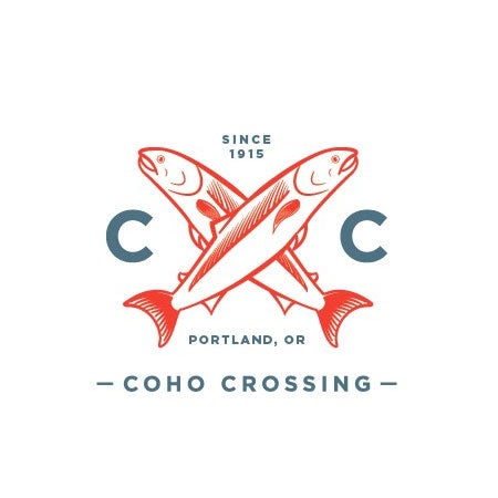Como Crossing fish real estate logo