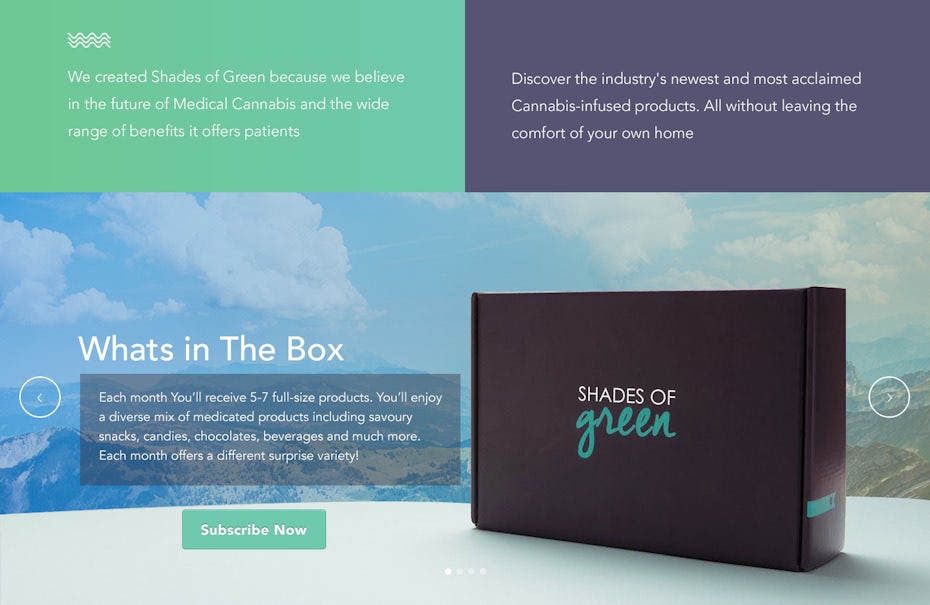 shades of green website design