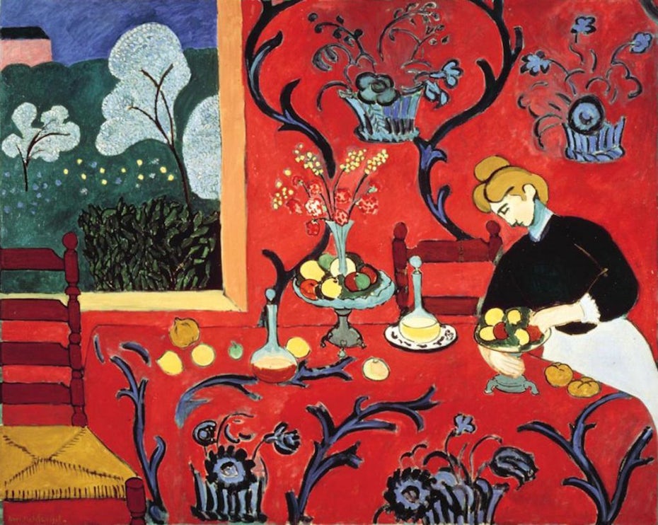 The Dessert: Harmony in Red, 1908 by Henri Matisse. Via HenriMatisse.org