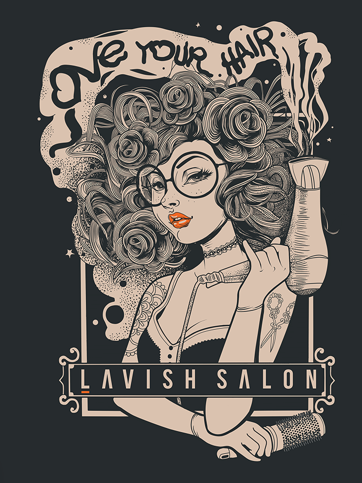 Illustrated t-shirt for a salon