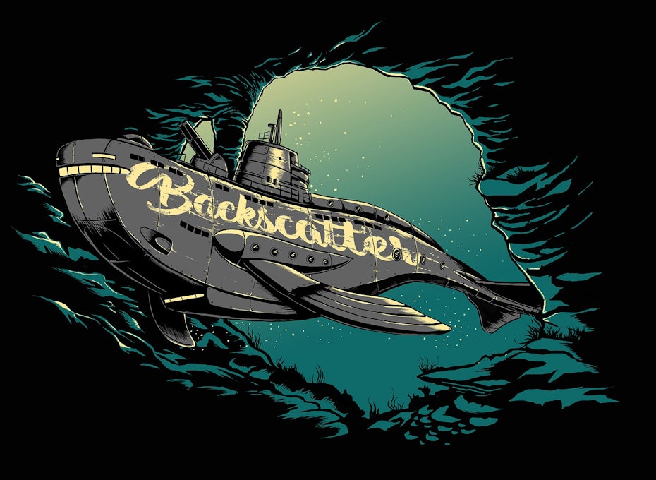 Illustrated submarine whale t-shirt