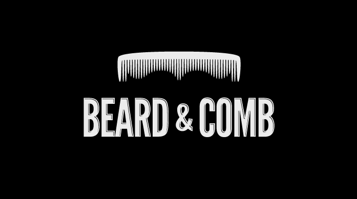 Logotipo de barba y peine