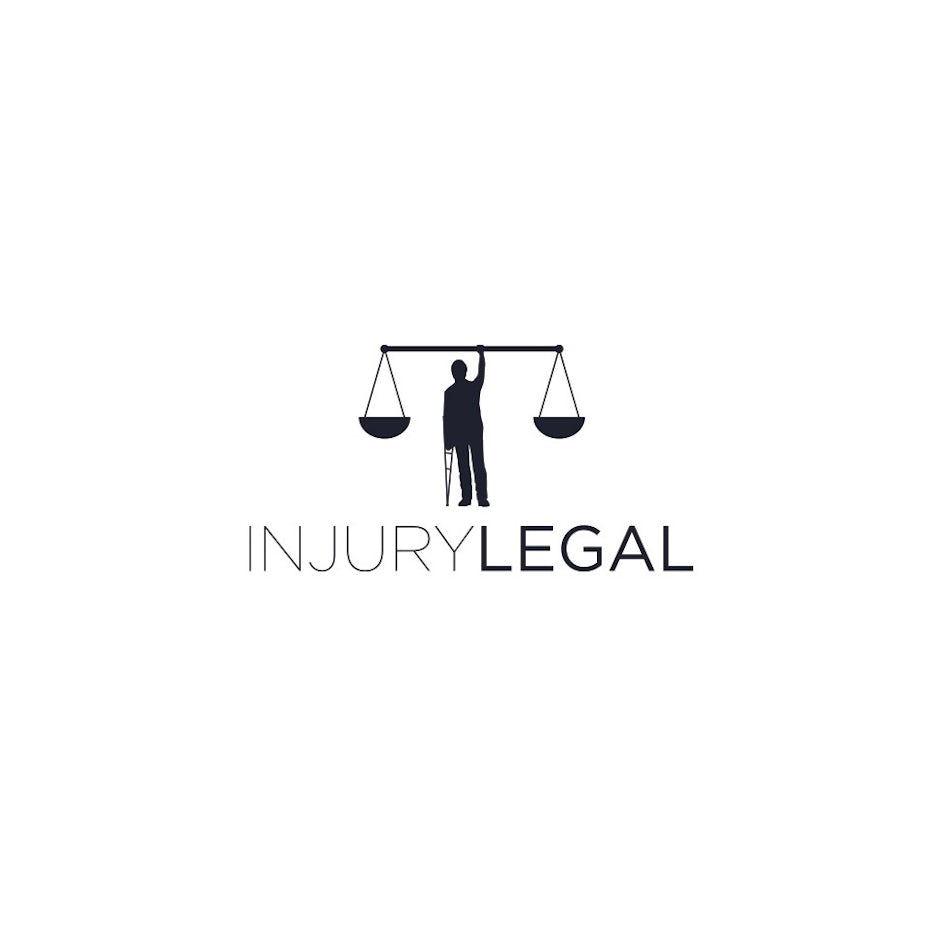 juridisk logotyp med MAN på krycka, rättvisa skalor