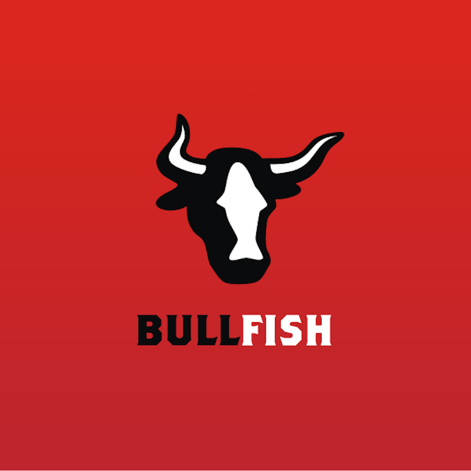用公牛和鱼类的创意徽标设计