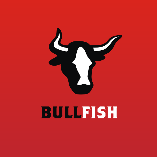 creative logo design with bull and fish