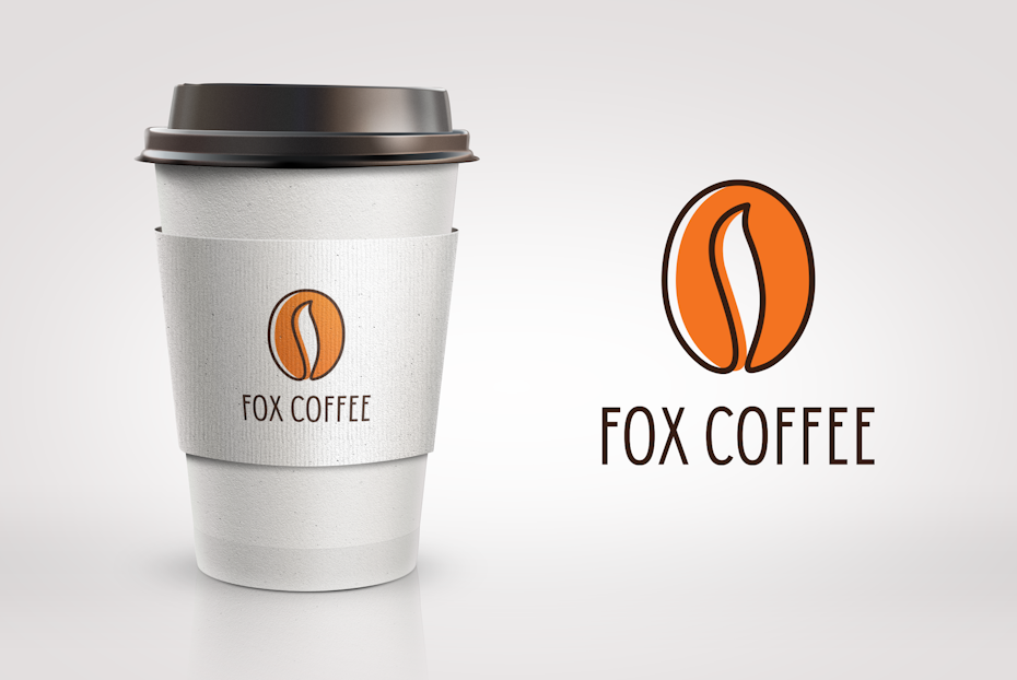 最佳徽标示例与咖啡豆看起来像狐狸的尾巴